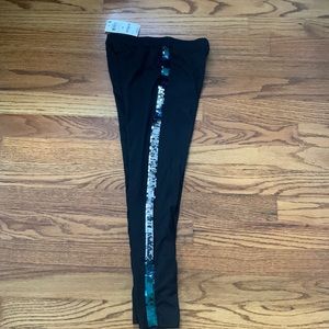 Epic Threads Black Leggings with Sequin Stripe